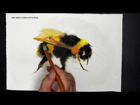 Wet - on-Wet Watercolour Bee Painting