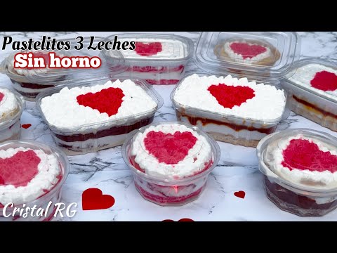 VENDE POSTRES SIN HORNO‼️PASTELITOS DE TRES LECHES para SAN VALENTÍN 💘