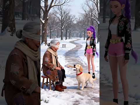 The smart dog was misunderstood when he asked for bread to help the blind old woman #kpop