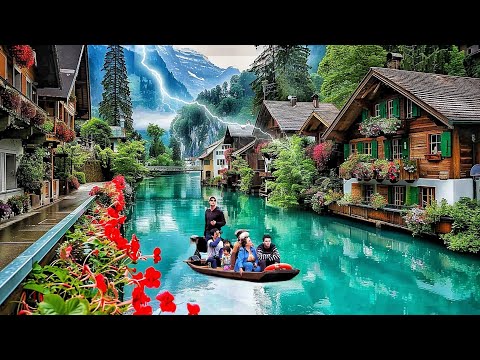 SWITZERLAND 🌧️ VIOLENT SUMMER STORM - INTERLAKEN - THE MOST BEAUTIFUL SWISS CITY