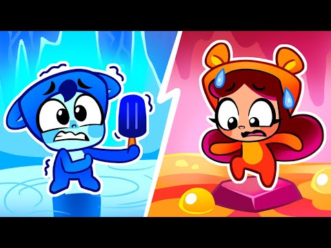 🔥 Hot VS Cold Food Challenge ❄️ Opposites Song 🎵 Kids Cartoons 👶