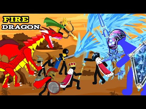 Fire Dragon | Stick War Animation - King Zarek, Blue Griffon, Giant, Atreyos, Kytchu, Xiphos