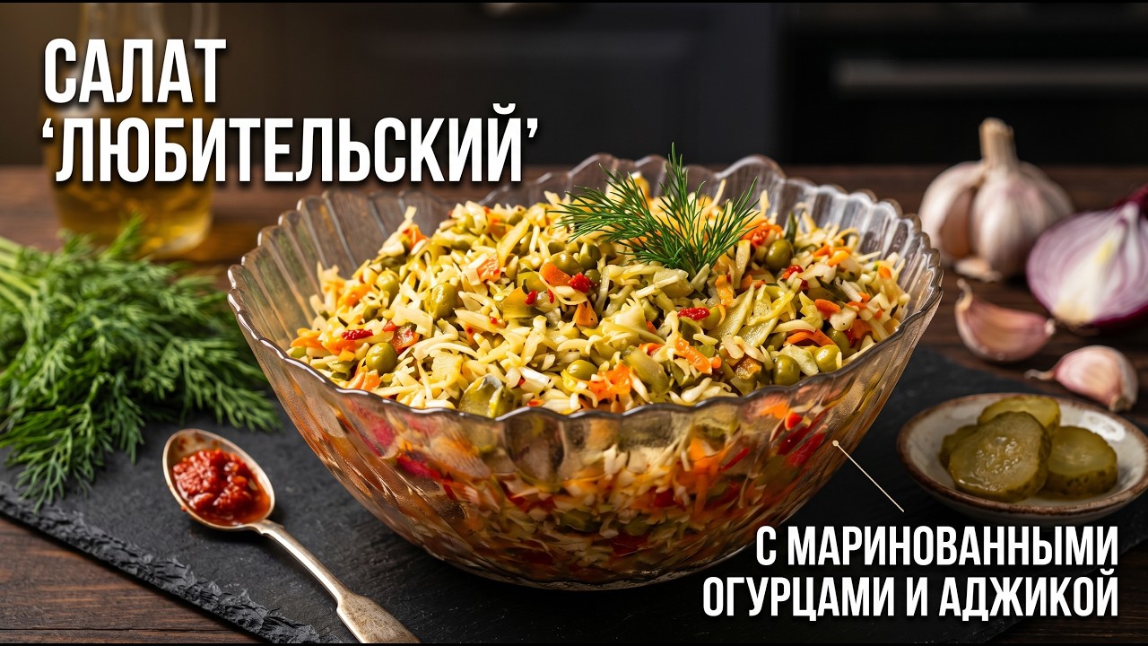 Салат Любительский, быстро и без консервации легкие закуски на скорую руку. Быстро просто вкусно