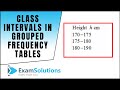 Frequency Tables and Class Widths