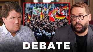 Tucker desprograma a un periodista y revela la verdadera causa del declive total de Europa