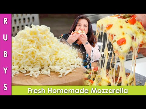 Fresh Homemade Mozzarella Cheese Best for Pizzas Recipe in Urdu Hindi - RKK
