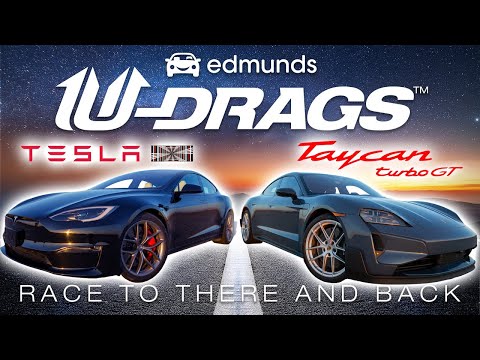 U-Drags Race: Porsche Taycan Turbo GT vs. Tesla Model S Plaid | Quarter Mile, Handling & More