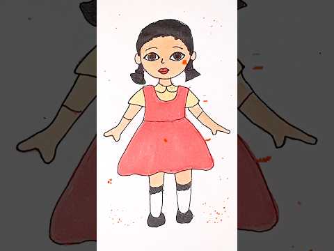 Squid Game Doll drawing for kids #squidgame3 #shorts #kidsart #drawing #ytshorts