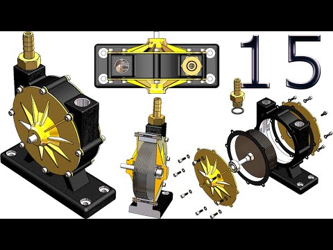 15-Project 51| Tesla Turbine 2 Pneumatic Motor |SolidWorks Tutorial: final assembly, animate, p.list