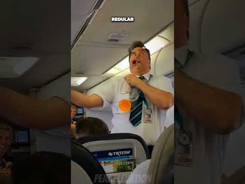 Flight Attendant’s Next-Level Safety Briefing 🤩✈️