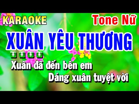 Karaoke Xuân Yêu Thương Tone Nữ | Nhạc Xuân 2025