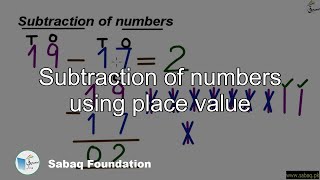 Subtraction of numbers using place value