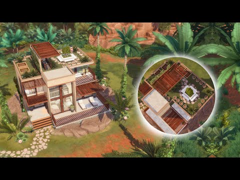 CONSTRUI UMA CASA COM JARDIM NO TERRAÇO NO MEIO DA SELVA! │ The Sims 4 │ SLOW BUILD