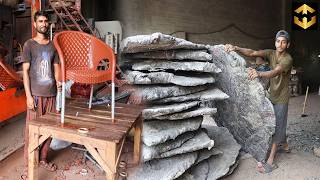 Unbelievable! How Plastic Chairs are  Made from Packaging Waste Materials  | Factory mass Production