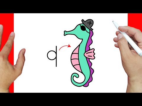 Cómo dibujar un Caballito de Mar Pirata | Dibujos fáciles