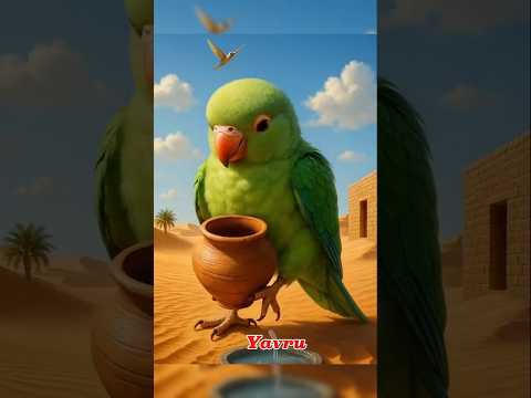 Papağan ve çiftçi çölde bir ev inşa ediyor, ancak fırtına evi yıkıyor😱#shortvideo
