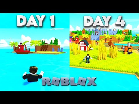 DAY 1 VS DAY 4 BUILD AN ISLAND EPISODE 4 - ROBLOX HINDI GAMEPLAY