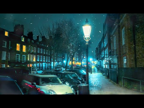 Old Hampstead Village Snow Flurries ❄️ London Winter Walk 2025, Quaint Alleys & Streets ✨ 4K HDR