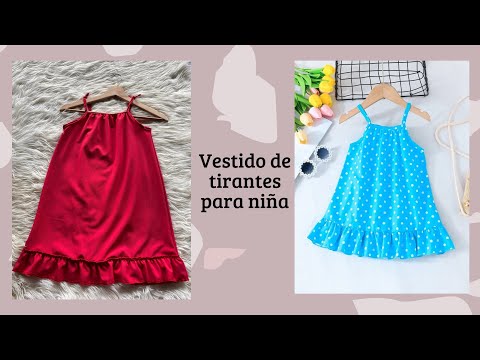 Vestido de Tirantes para Niña""Moda Infantil Hecha con Amor:#moda #diy #vestidos