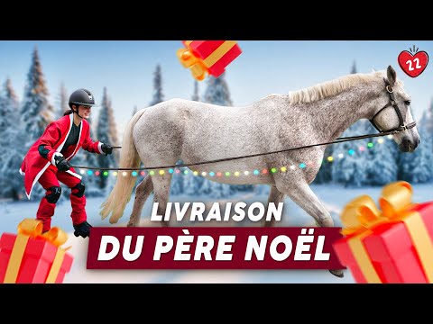 JE RELÈVE LE DÉFI : EN ROLLERS AVEC MON #CHEVAL ... ❄️ je me transforme en Père #Noël 🎄