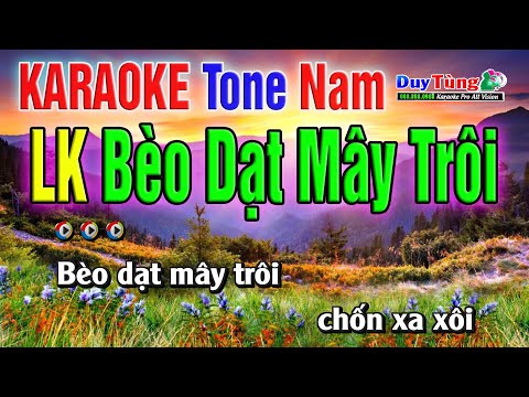 Karaoke || Lk  Bèo Dạt Mây Trôi ( Cha Cha Cha ) Tone Nam || Nhạc Sống Duy Tùng