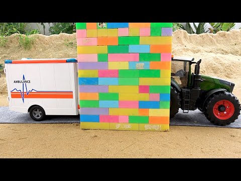 Tractor, crane, fire truck play fun transformation game