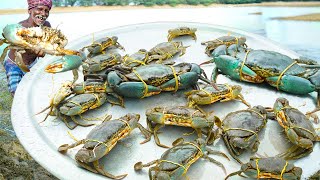GIANT MUD CRABS SOUP RECIPE |களி நண்டு வேட்டை | Village grandpa prepared delicious food