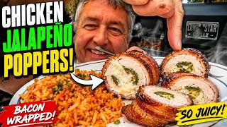 Bacon Wrapped Chicken Jalapeño Poppers on a Pellet Grill