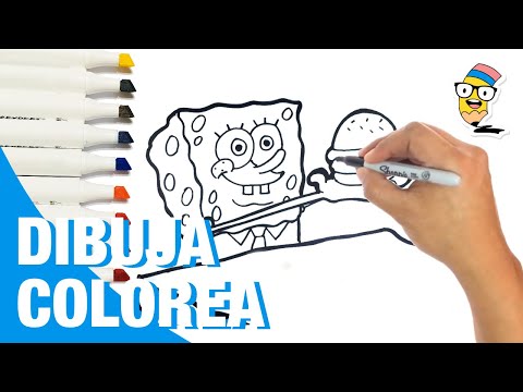 Dibuja y Colorea a BOB ESPONJA Cangreburges 🌟✍️ | How to Draw SpongeBob