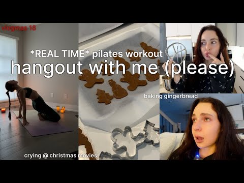 REAL TIME 15 min pilates. MINIMAL EDITS chatty at home vlog | baking, wrapping, movies [vlogmas 18]