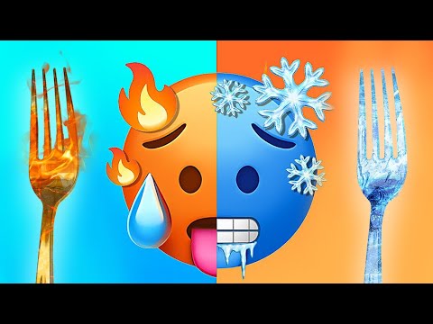 DESAFÍO DE COMIDA CALIENTE VS FRÍA ❤️💙 Combinaciones Extrañas de Comida 😍 Por 123 GO! TRENDS