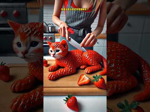 Princess saved strawberry cat life 😱 #shorts #cat