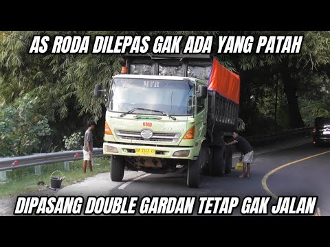 Dump Truck Hino Trouble Gardan Nunggu Storing, Tronton Hino Nissan Dump Truck Isuzu Nanjak Hati Hati