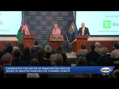 YouTube video thumbnail: Manchester Mayoral Candidates Discuss Issues in Chamber of Commerce Debate
