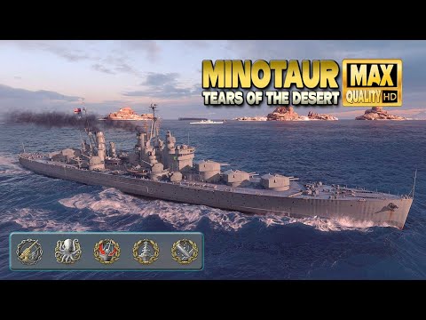 Exciting game with cruiser Minotaur   World of Warships