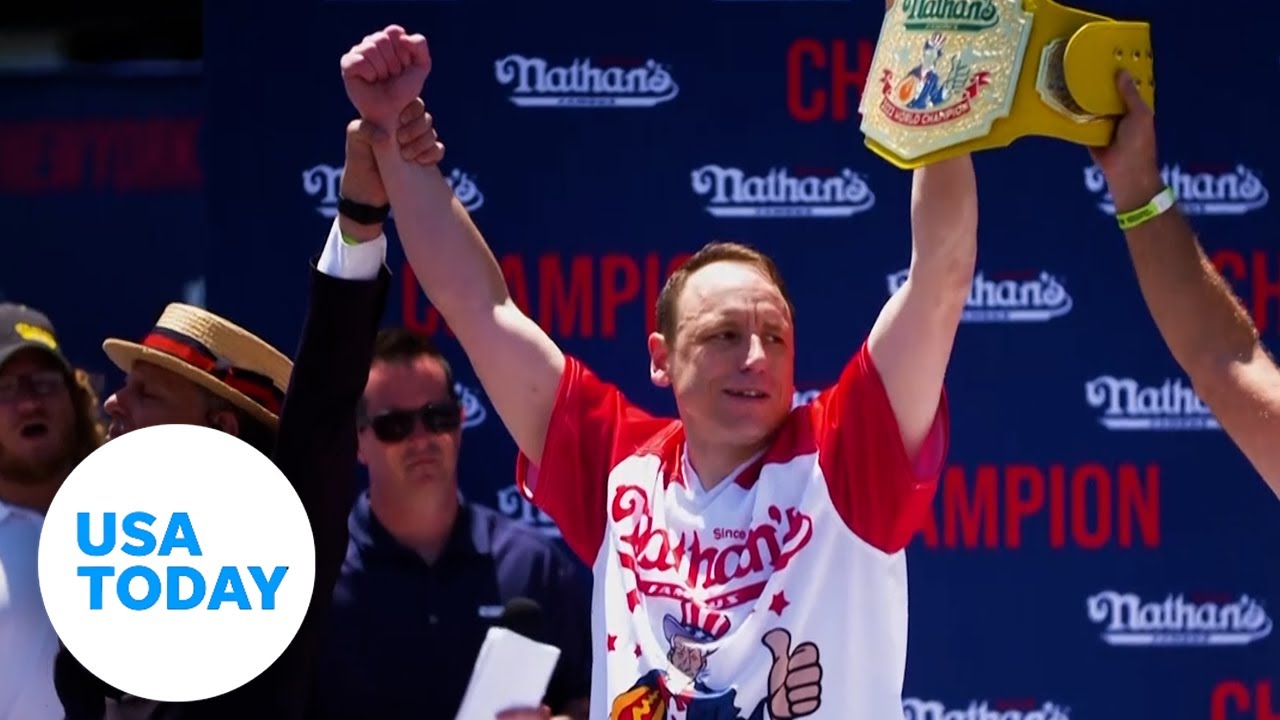 Joey Chestnut wins 15th Mustard Belt at Nathan’s Hot Dog Eating Contest| USA TODAY￼