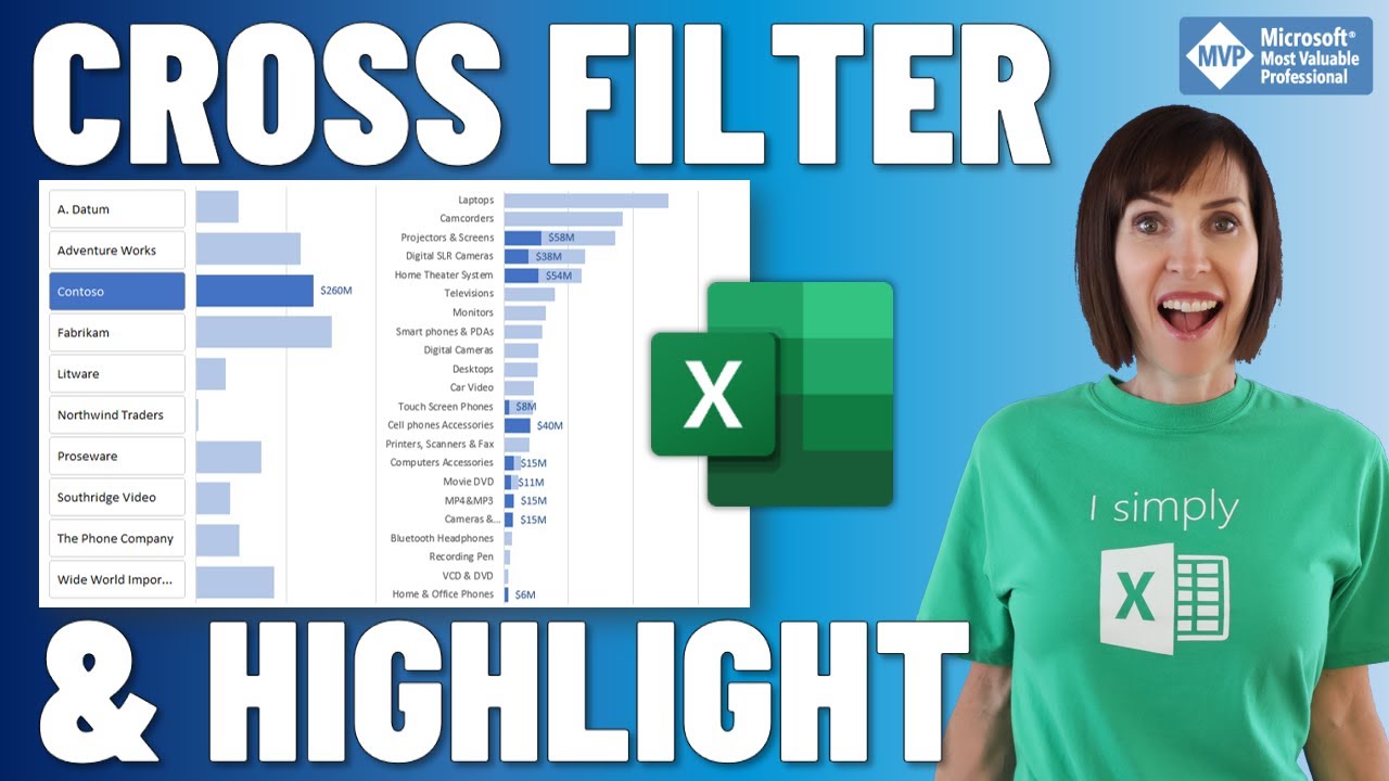 Cross Filter and Highlight Excel Charts like Power BI - My Online Training Hub