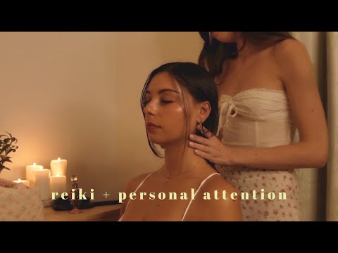 ASMR reiki and personal attention on Zoe 🎀 cord cutting, scalp check, hair play