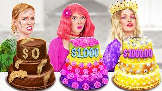 $0 vs $1,000 vs $10 लाख केक सजाने की चुनौती! 🎂 123 GO! GOLD की कूल फ़ूड ट्रिक्स & मजेदार गड़बड़ियां