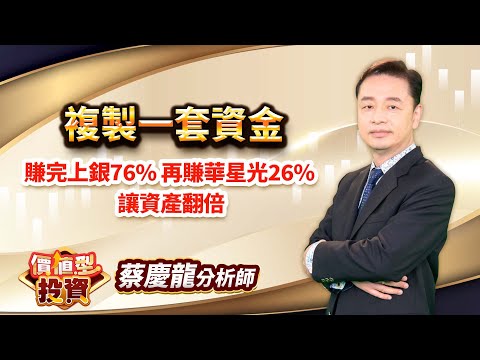 中視【價值型投資】20250110#蔡慶龍：複製一套資金 賺完上銀76% 再賺華星光26% 讓資產翻倍 #中視 #中視新聞 #蔡慶龍 #價值型投資 #摩爾證券投顧