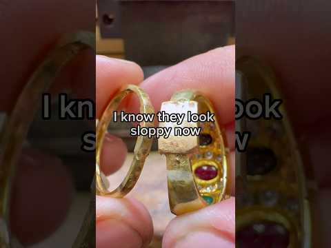 Sizing up two 18KY rings #RingSizing #Jewelry #Soldering
