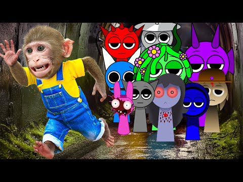 KiKi Monkey play Incredibox Sprunki to escape from Prison Maze and Police Chase | KUDO ANIMAL KIKI