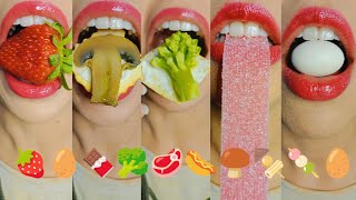Sweet & Salty Emoji Food ASMR 🍩🍟 | Satisfying Eating Sounds (No Talking Mukbang)