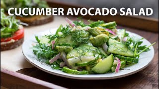 CUCUMBER AVOCADO SALAD Recipe | Easy Vegetarian and Vegan recipe | Salad recipes