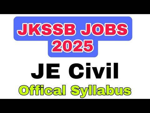 JKSSB JOBS 2025 !! JE Civil Syllabus #Pahalgam Massacre