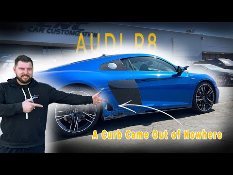 2023 AUDI R8 HIT A CURB $10,000 WORTH OF DAMAGE!!