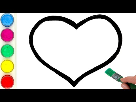 Simple Heart Drawing and Coloring for Kids| Learn Shapes Together