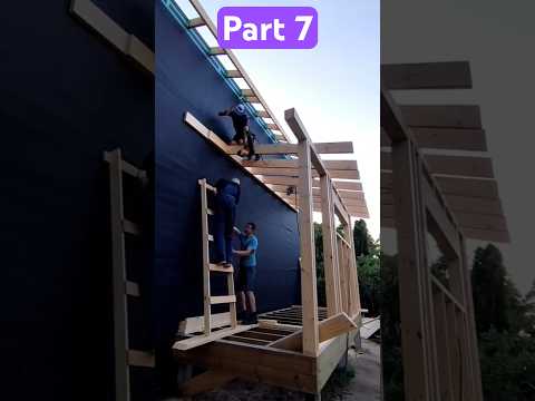 We fix the wind protection to the frame house. Installation of an extension to the main house