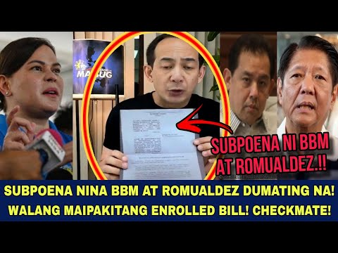 SUBPOENA NI BBM AT ROMUALDEZ DUMATING NA!