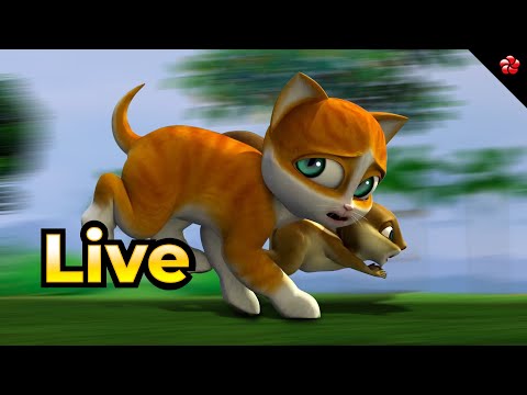 🔴 LIVE STREAM 🎬 Kathu and Manjadi Malayalam Cartoon Live 😻 Moral Stories and Baby Songs 🦋